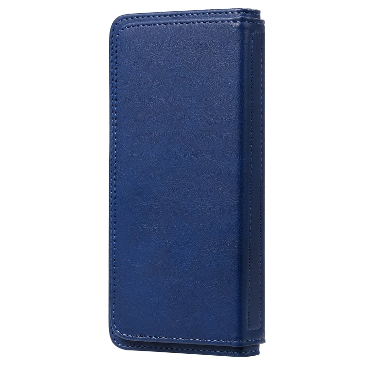 For Sony Xpeira 5 Multifunctional Magnetic Copper Buckle Horizontal Flip Solid Color Leather Case with 10 Card Slots & Wallet & Holder & Photo Frame(Navy Blue) Eurekaonline