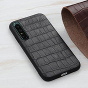 For Sony Xperia 1 IV Accurate Hole Crocodile Texture Genuine Leather Phone Case(Black) Eurekaonline