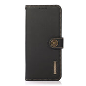 For Sony Xperia 10 IV KHAZNEH Custer Genuine Leather RFID Phone Case(Black) Eurekaonline