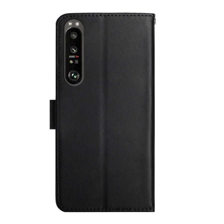 For Sony Xperia 5 III Genuine Leather Fingerprint-proof Flip Phone Case(Black) Eurekaonline