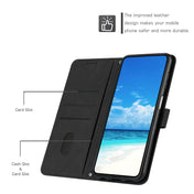 For Tecno Spark 8 Pro Skin Feel Heart Pattern Leather Phone Case With Lanyard(Black) Eurekaonline