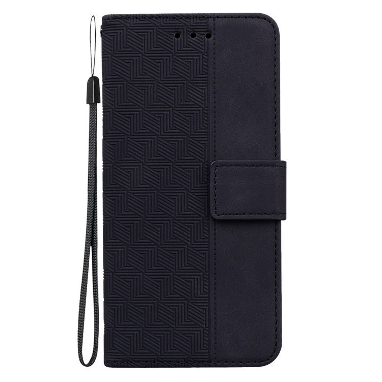  12X Geometric Embossed Leather Phone Case(Black) Eurekaonline