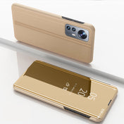 For Xiaomi 12 / 12X  Plated Mirror Horizontal Flip Leather Case with Holder(Gold) Eurekaonline