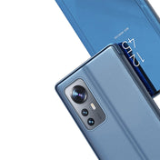 For Xiaomi 12 / 12X  Plated Mirror Horizontal Flip Leather Case with Holder(Purple) Eurekaonline