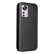 For Xiaomi 12 5G Carbon Fiber Texture Horizontal Flip PU Phone Case(Black) Eurekaonline
