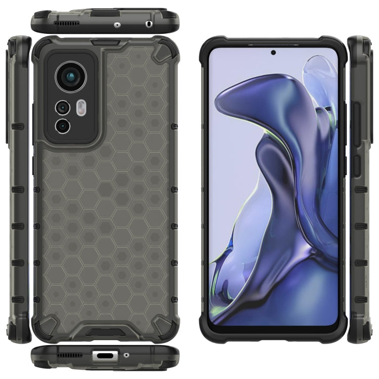 For Xiaomi 12 5G Shockproof Honeycomb PC + TPU Phone Case(Black) Eurekaonline