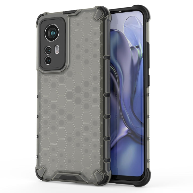 For Xiaomi 12 5G Shockproof Honeycomb PC + TPU Phone Case(Black) Eurekaonline