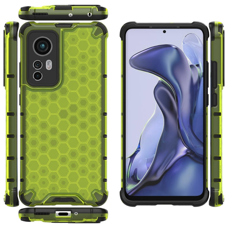 For Xiaomi 12 5G Shockproof Honeycomb PC + TPU Phone Case(Green) Eurekaonline