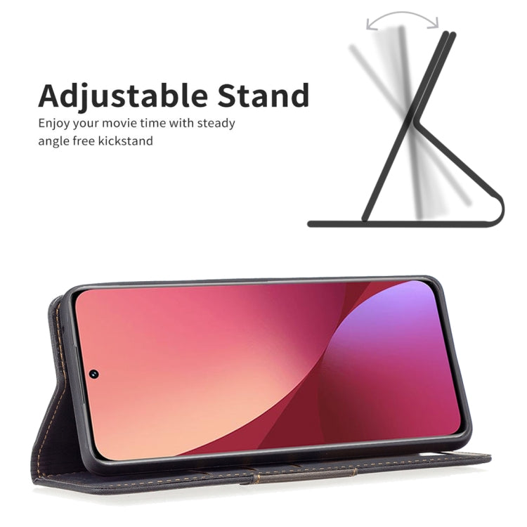 For Xiaomi 12 Magnetic Splicing Leather Phone Case(Black) Eurekaonline