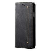For Xiaomi 12 Pro/12S Pro Denim Texture Casual Style Leather Phone Case(Black) Eurekaonline