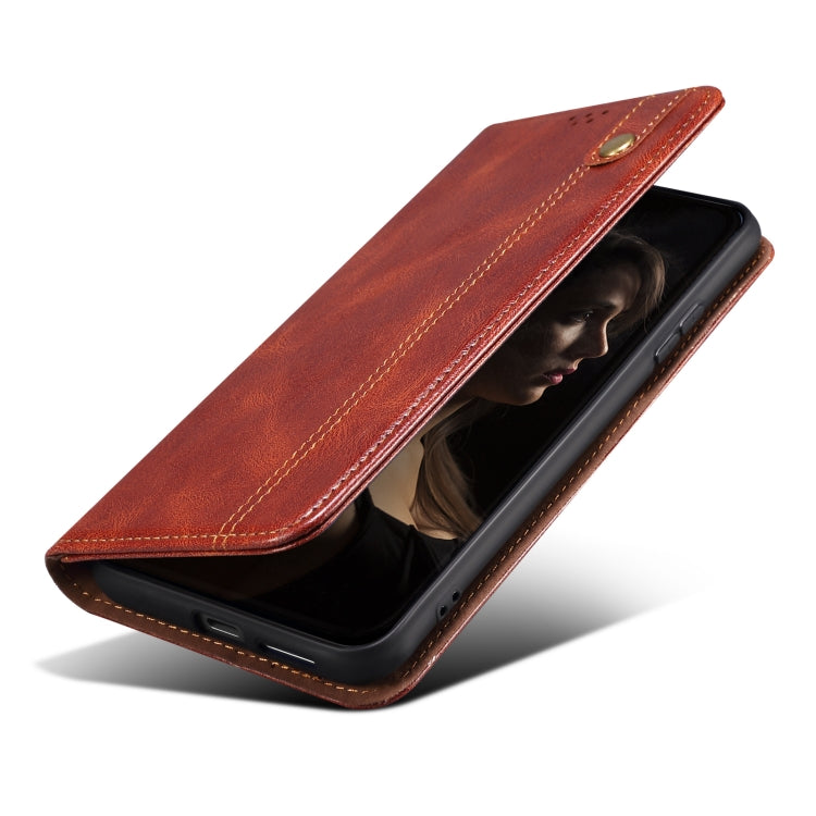For Xiaomi 12 Pro/12S Pro Simple Wax Crazy Horse Texture Leather Phone Case(Brown) Eurekaonline
