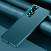 For Xiaomi 12 Pro 5G Plain Skin Leather Phone Case(Cyan) Eurekaonline