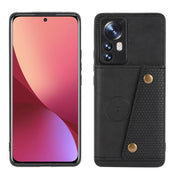 For Xiaomi 12 Pro Double Buckle PU + TPU Shockproof Magnetic Phone Case(Black) Eurekaonline