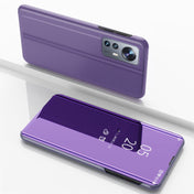 For Xiaomi 12 Pro Plated Mirror Horizontal Flip Leather Case with Holder(Purple Blue) Eurekaonline
