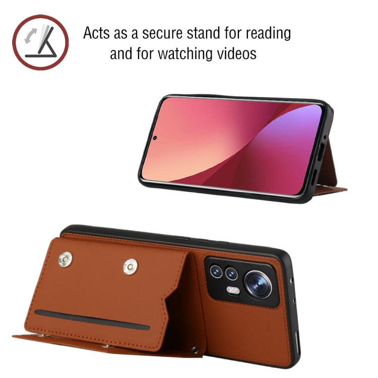 For Xiaomi 12 Pro Skin Feel PU + TPU + PC Phone Case(Brown) Eurekaonline