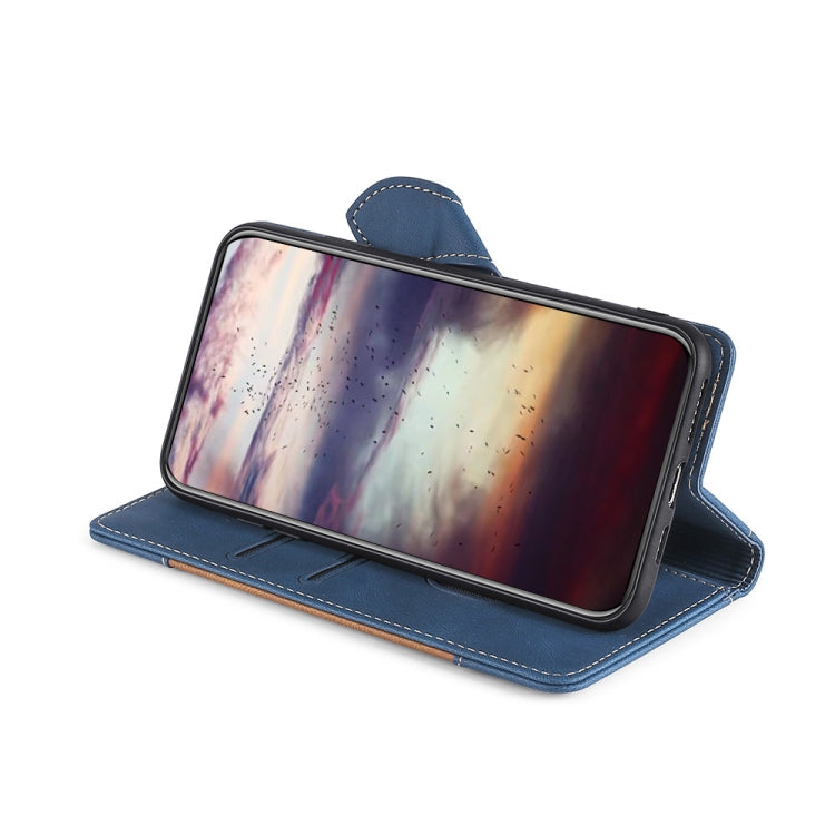 For Xiaomi 12 Pro Stitching Skin Feel Magnetic Buckle Horizontal Flip PU Leather Case(Blue) Eurekaonline