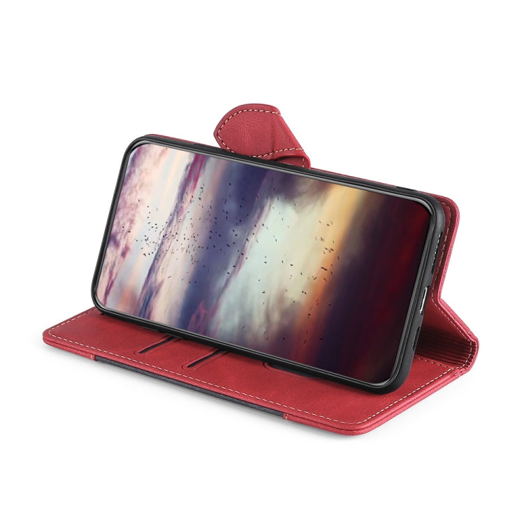For Xiaomi 12 Pro Stitching Skin Feel Magnetic Buckle Horizontal Flip PU Leather Case(Red) Eurekaonline