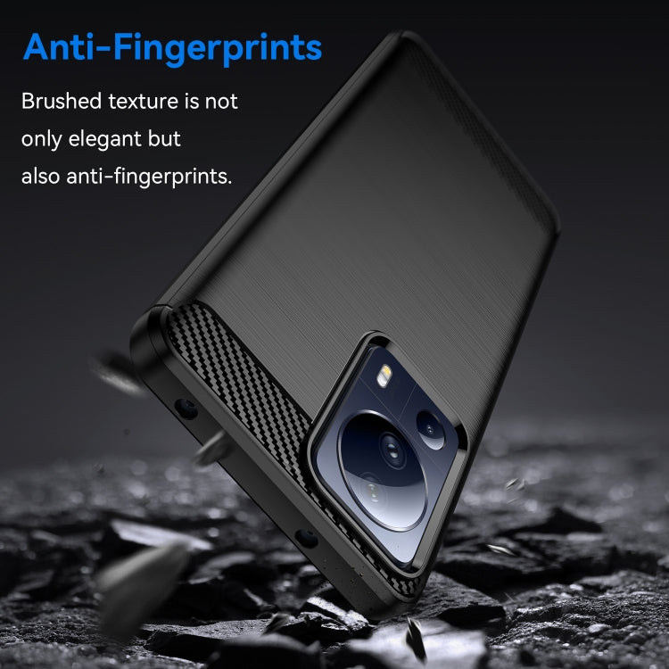For Xiaomi 13 Lite Brushed Texture Carbon Fiber TPU Phone Case(Black) Eurekaonline