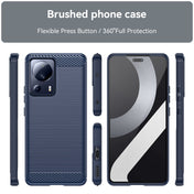 For Xiaomi 13 Lite Brushed Texture Carbon Fiber TPU Phone Case(Blue) Eurekaonline