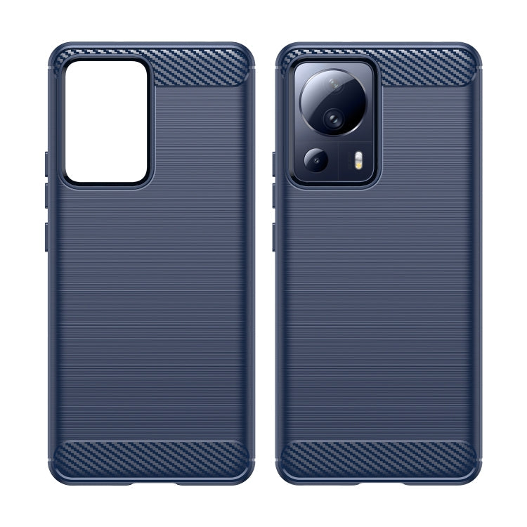 For Xiaomi 13 Lite Brushed Texture Carbon Fiber TPU Phone Case(Blue) Eurekaonline