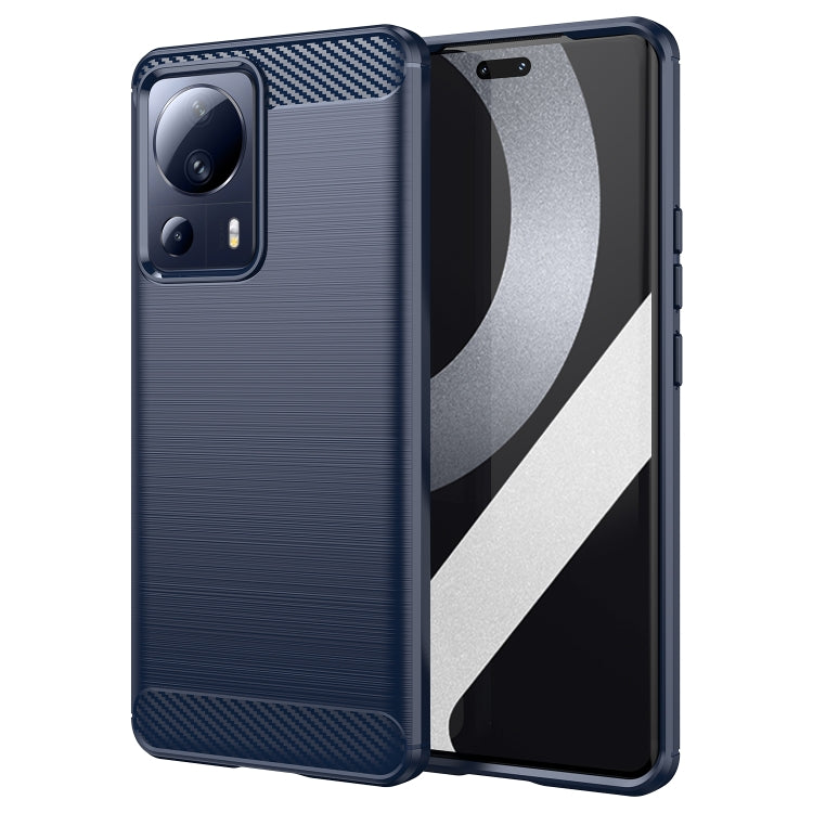 For Xiaomi 13 Lite Brushed Texture Carbon Fiber TPU Phone Case(Blue) Eurekaonline