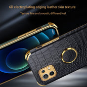 For Xiaomi Mi 11 6D Electroplated TPU Crocodile Pattern Magnetic Leather Case with Ring Holder (White) Eurekaonline
