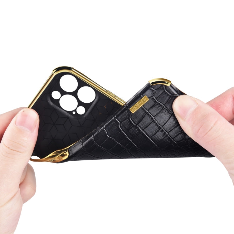 For Xiaomi Mi 11 6D Electroplated TPU Crocodile Pattern Magnetic Leather Case with Ring Holder (Yellow) Eurekaonline
