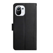 For Xiaomi Mi 11 Genuine Leather Fingerprint-proof Horizontal Flip Phone Case(Black) Eurekaonline