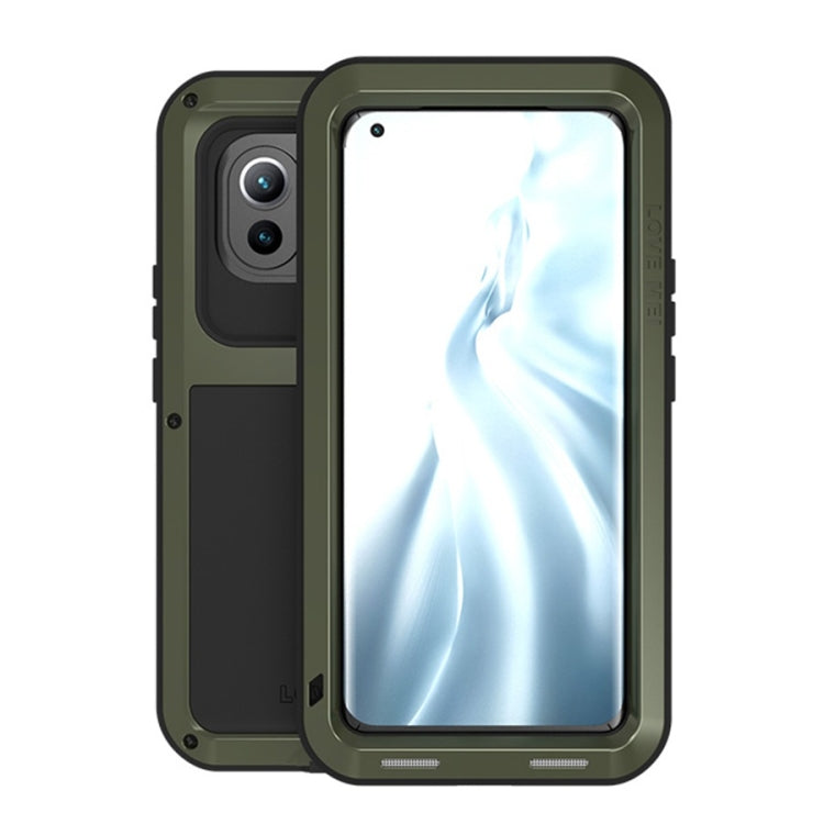 For Xiaomi Mi 11 LOVE MEI Metal Shockproof Waterproof Dustproof Protective Case without Glass(Green) Eurekaonline