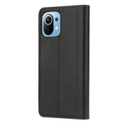 For Xiaomi Mi 11 Lite Calf Texture Double Fold Clasp Horizontal Flip Leather Case with Photo Frame & Holder & Card Slots & Wallet(Black) Eurekaonline