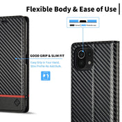 For Xiaomi Mi 11 Lite LC.IMEEKE Carbon Fiber Texture Flip Leather Phone Case(Horizontal Black) Eurekaonline