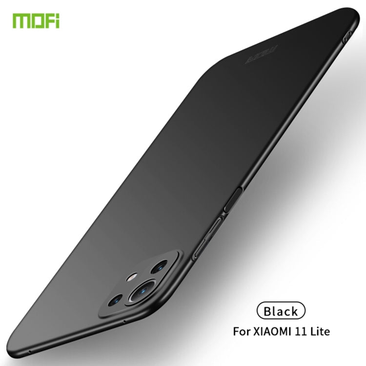 For Xiaomi Mi 11 Lite MOFI Frosted PC Ultra-thin Hard Case(Black) Eurekaonline