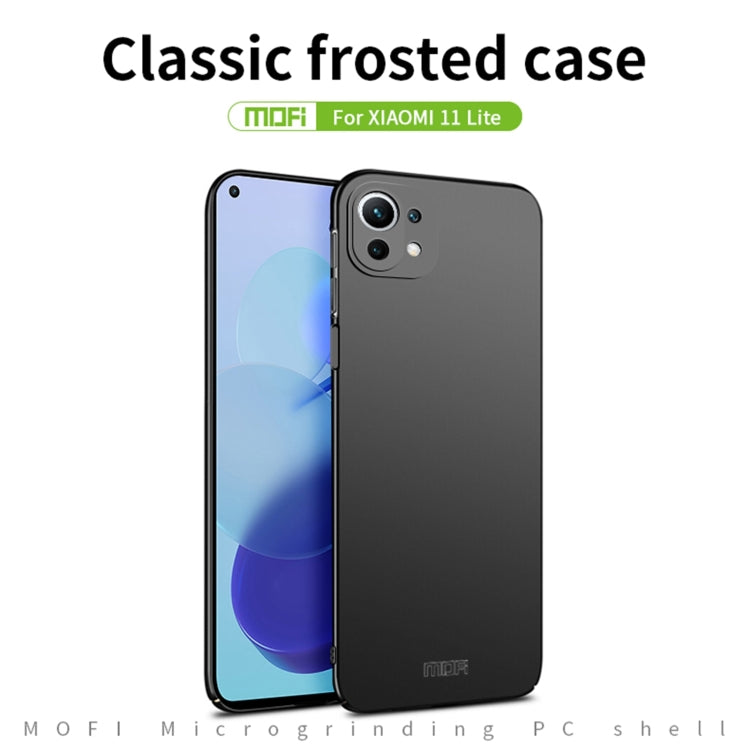 For Xiaomi Mi 11 Lite MOFI Frosted PC Ultra-thin Hard Case(Black) Eurekaonline