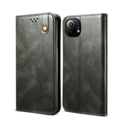 For Xiaomi Mi 11 Simple Wax Crazy Horse Texture Horizontal Flip Leather Case with Card Slots & Wallet(Dark Green) Eurekaonline