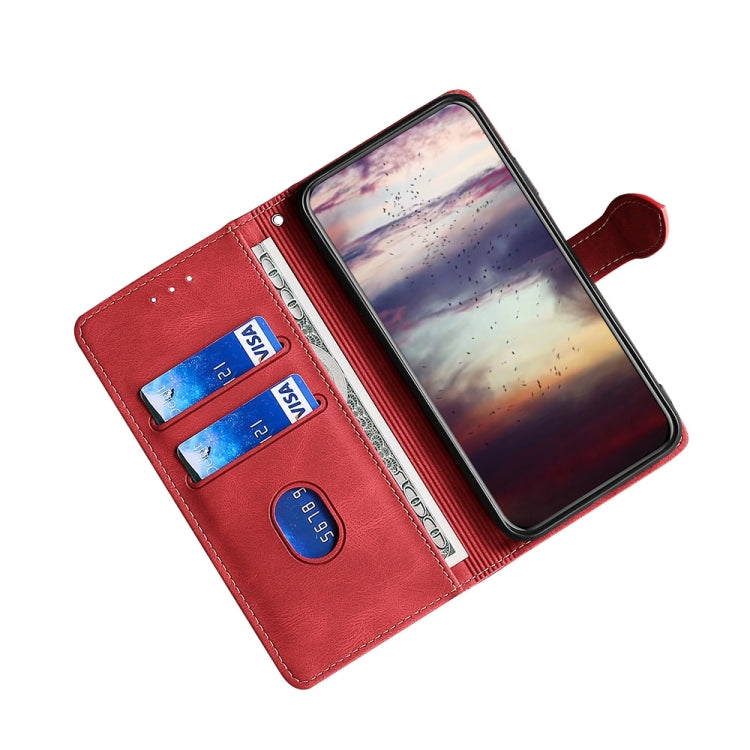 For Xiaomi Mi 11 Skin Feel Straw Hat Magnetic Buckle Leather Phone Case(Red) Eurekaonline