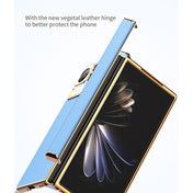 For Xiaomi Mix Fold 2 Electroplated Frame Plain Leather Phone Case(Sapphire Blue) Eurekaonline