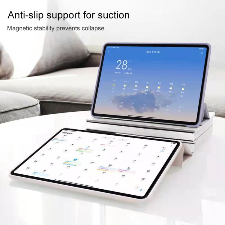 For Xiaomi Pad 5 / Pad 5 Pro Skin Feel Matte Honeycomb Leather Tablet Case with Tri-fold Bracket(Light Pink) Eurekaonline