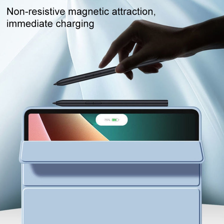 For Xiaomi Pad 5 / Pad 5 Pro Skin Feel Matte Honeycomb Leather Tablet Case with Tri-fold Bracket(White Ice Blue) Eurekaonline
