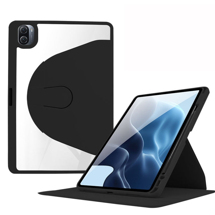 For Xiaomi Pad 5 Pro 12.4 Acrylic 360 Degree Rotation Holder Tablet Leather Case(Black) Eurekaonline
