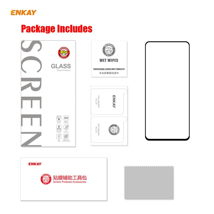 For Xiaomi Poco F3 ENKAY Hat-Prince Full Glue 0.26mm 9H 2.5D Tempered Glass Full Coverage Film Eurekaonline