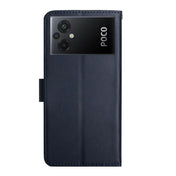 For Xiaomi Poco M5 4G/5G/M4 5G Genuine Leather Fingerprint-proof Flip Phone Case(Blue) Eurekaonline