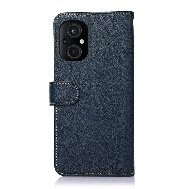 For Xiaomi Poco M5 5G / 4G KHAZNEH Litchi Texture Leather RFID Phone Case(Blue) Eurekaonline
