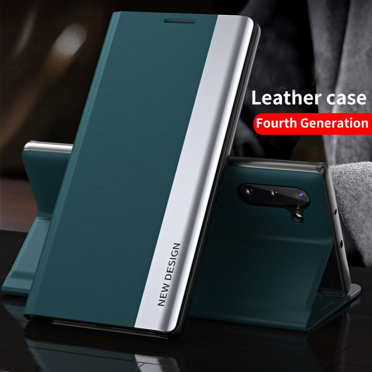For Xiaomi Poco M5 Side Electroplated Magnetic Leather Phone Case(Black) Eurekaonline