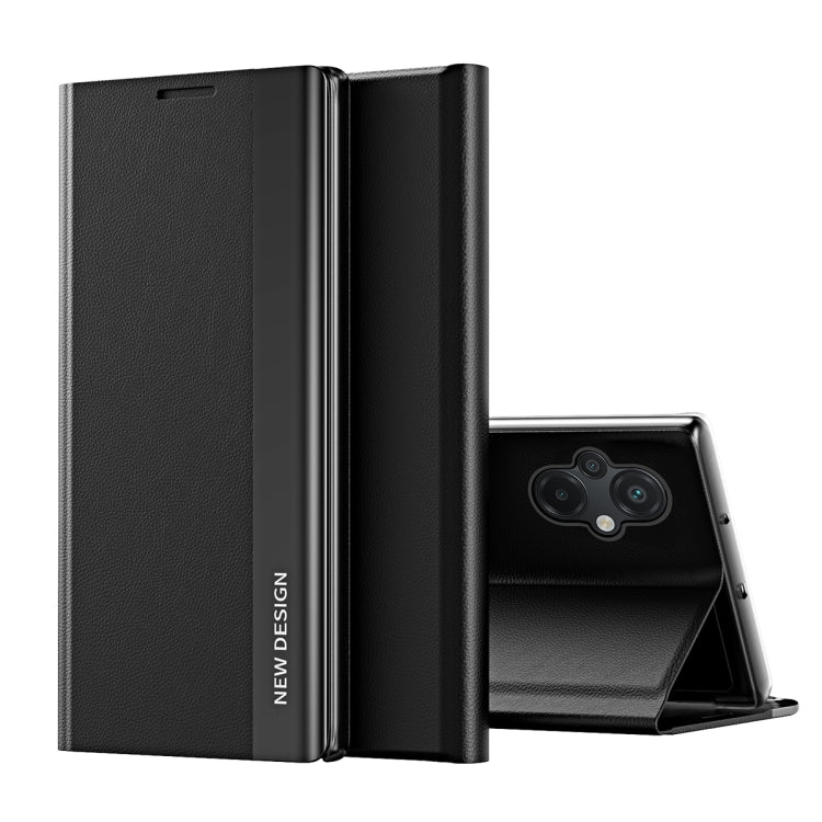 For Xiaomi Poco M5 Side Electroplated Magnetic Leather Phone Case(Black) Eurekaonline