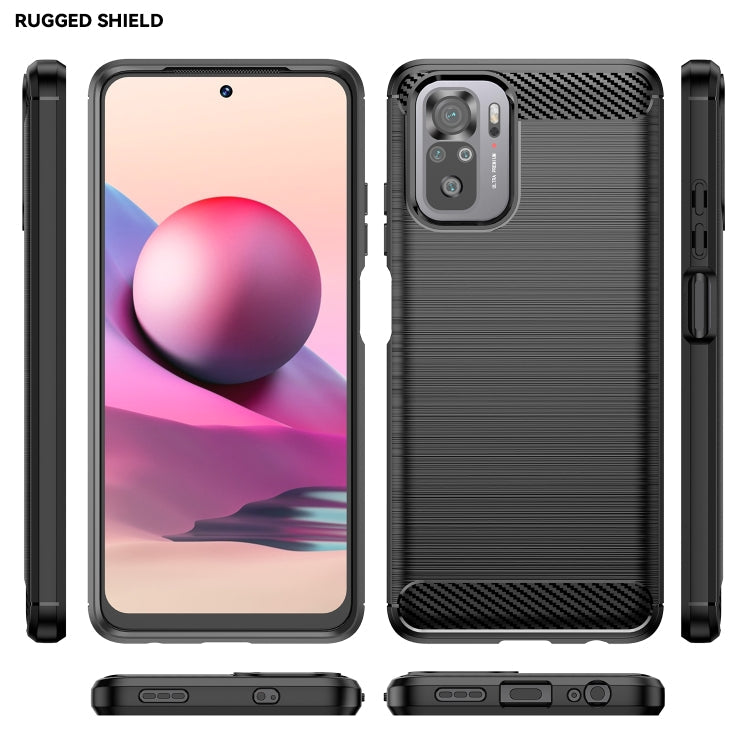 For Xiaomi Poco M5s Brushed Texture Carbon Fiber TPU Phone Case(Black) Eurekaonline