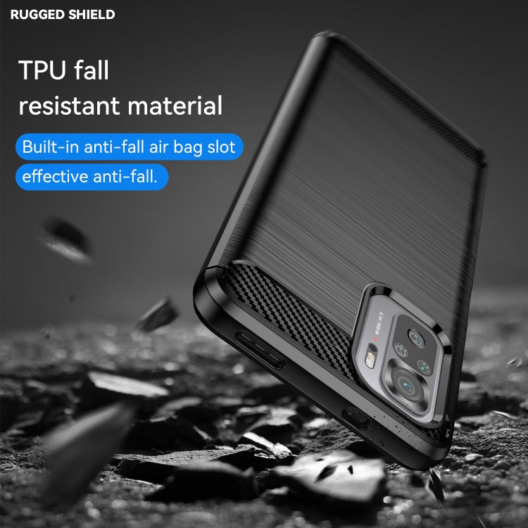For Xiaomi Poco M5s Brushed Texture Carbon Fiber TPU Phone Case(Black) Eurekaonline