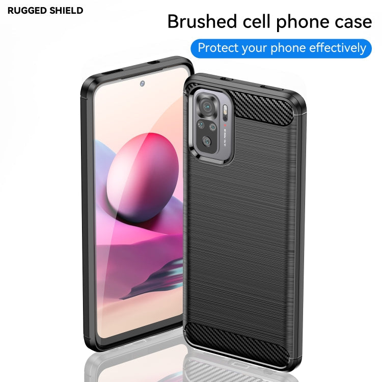 For Xiaomi Poco M5s Brushed Texture Carbon Fiber TPU Phone Case(Black) Eurekaonline