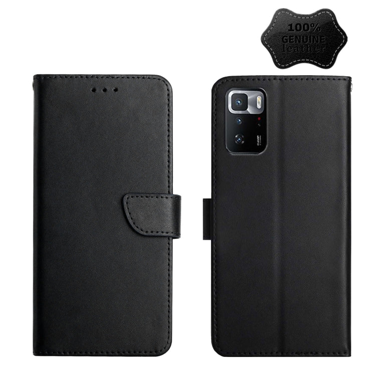 For Xiaomi Poco X3 GT Genuine Leather Fingerprint-proof Horizontal Flip Phone Case(Black) Eurekaonline