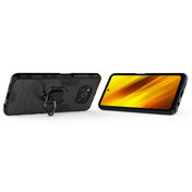 For Xiaomi Poco X3 NFC PC + TPU Shockproof Protective Case with Magnetic Ring Holder(Black) Eurekaonline