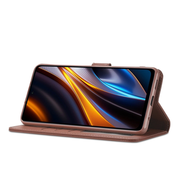 For Xiaomi Poco X4 GT 5G LC.IMEEKE Calf Texture Leather Phone Case(Coffee) Eurekaonline